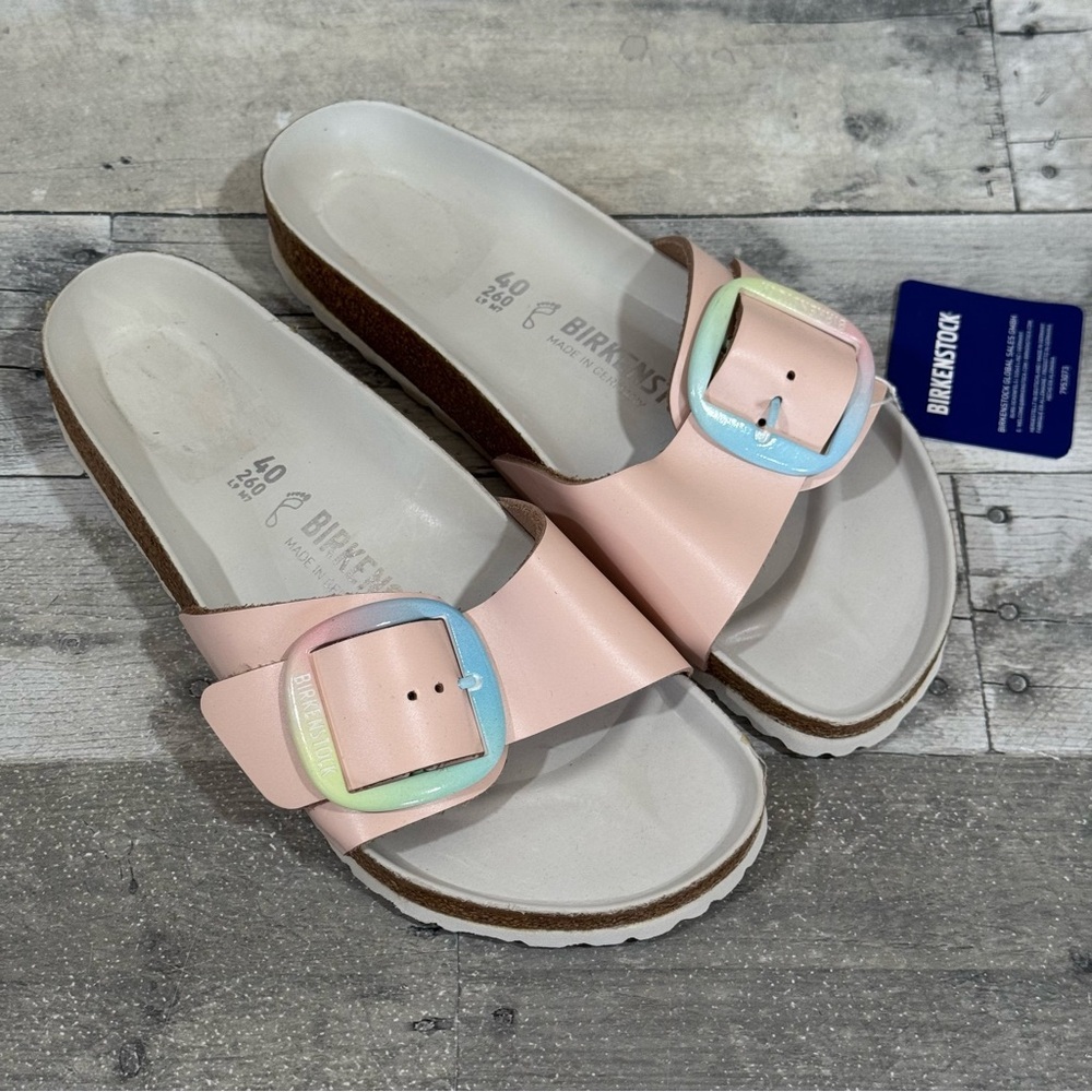 BIRKENSTOCK Madrid Big Buckle Slide Sandal -  Light Pink Ombré - Sz - 9-9.5 .US